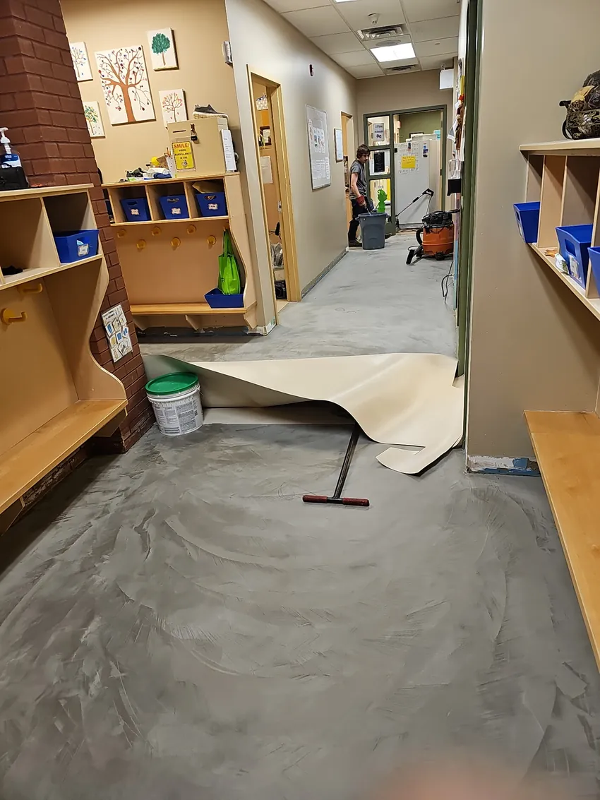 Commercial sheet vinyl and linoleum flooring installed by JD Flooring
