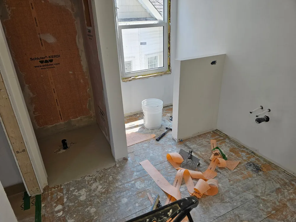 Custom shower waterproofing and tile prep by JD Flooring