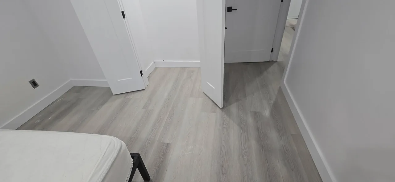 Finished vinyl plank flooring installed by JD Flooring in North Bay