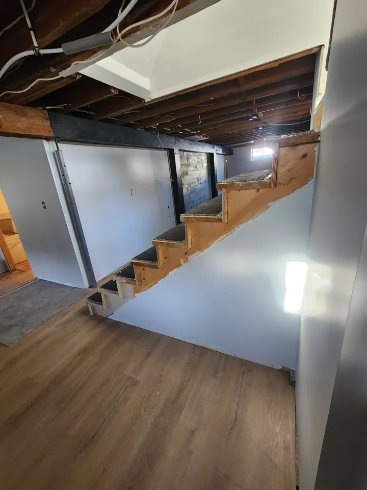 Finished basement flooring by JD Flooring