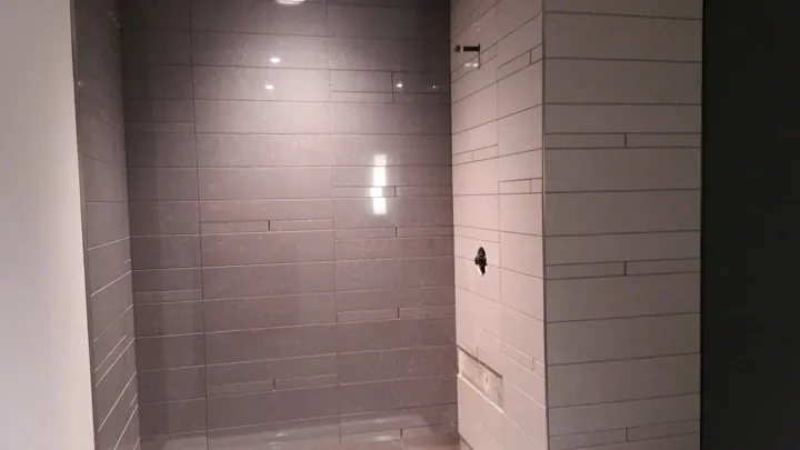 Tiled bathroom installed by JD Flooring