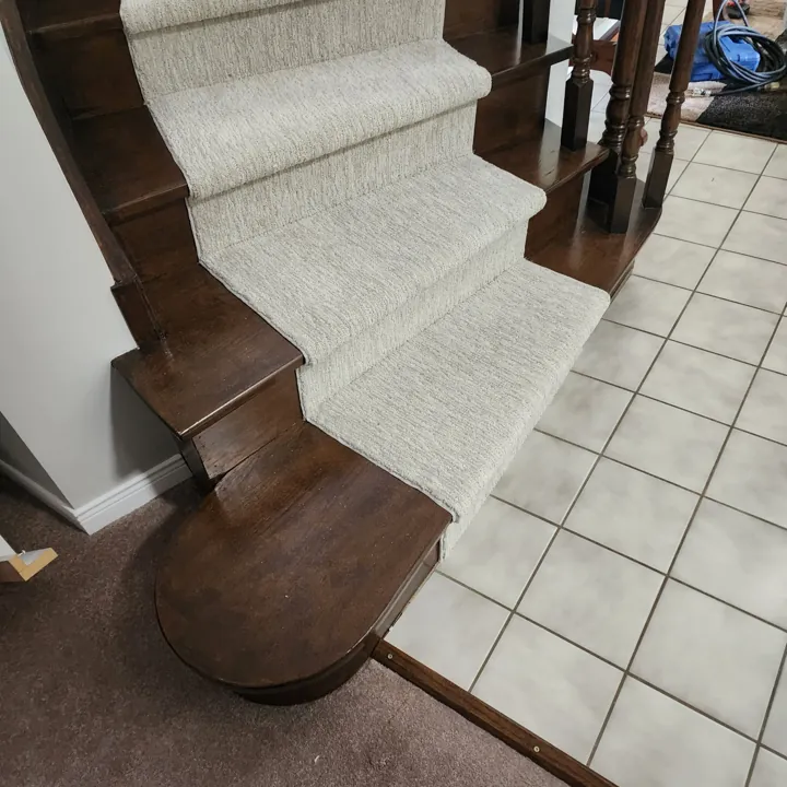 Staircase finished and recarpeted by JD Flooring