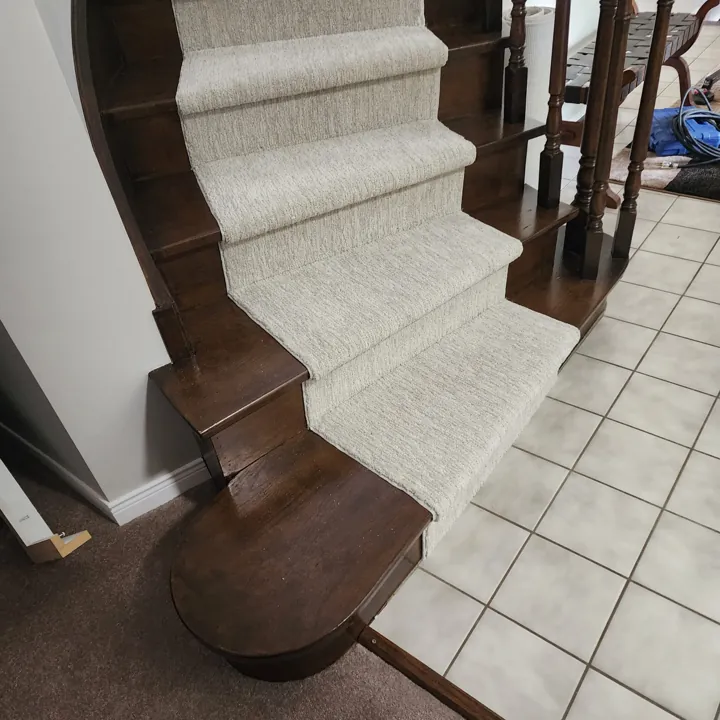 Staircase finished and recarpeted by JD Flooring