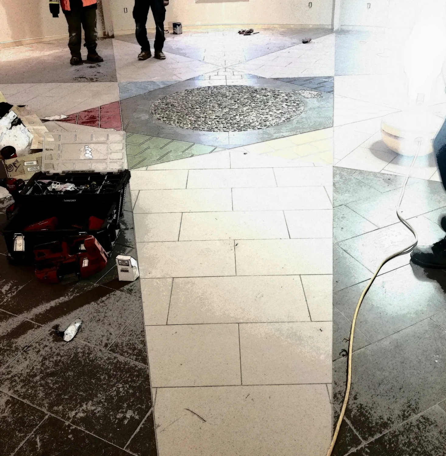 Large-format tile flooring installed by JD Flooring in North Bay